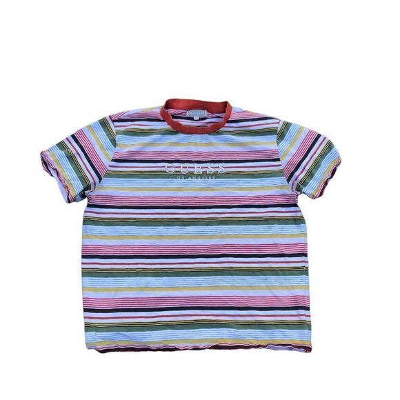 STRIPED Guess Shirt XL Horizontal Stripe Multicolor - Picture 2 of 4